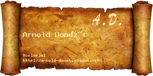 Arnold Donát névjegykártya